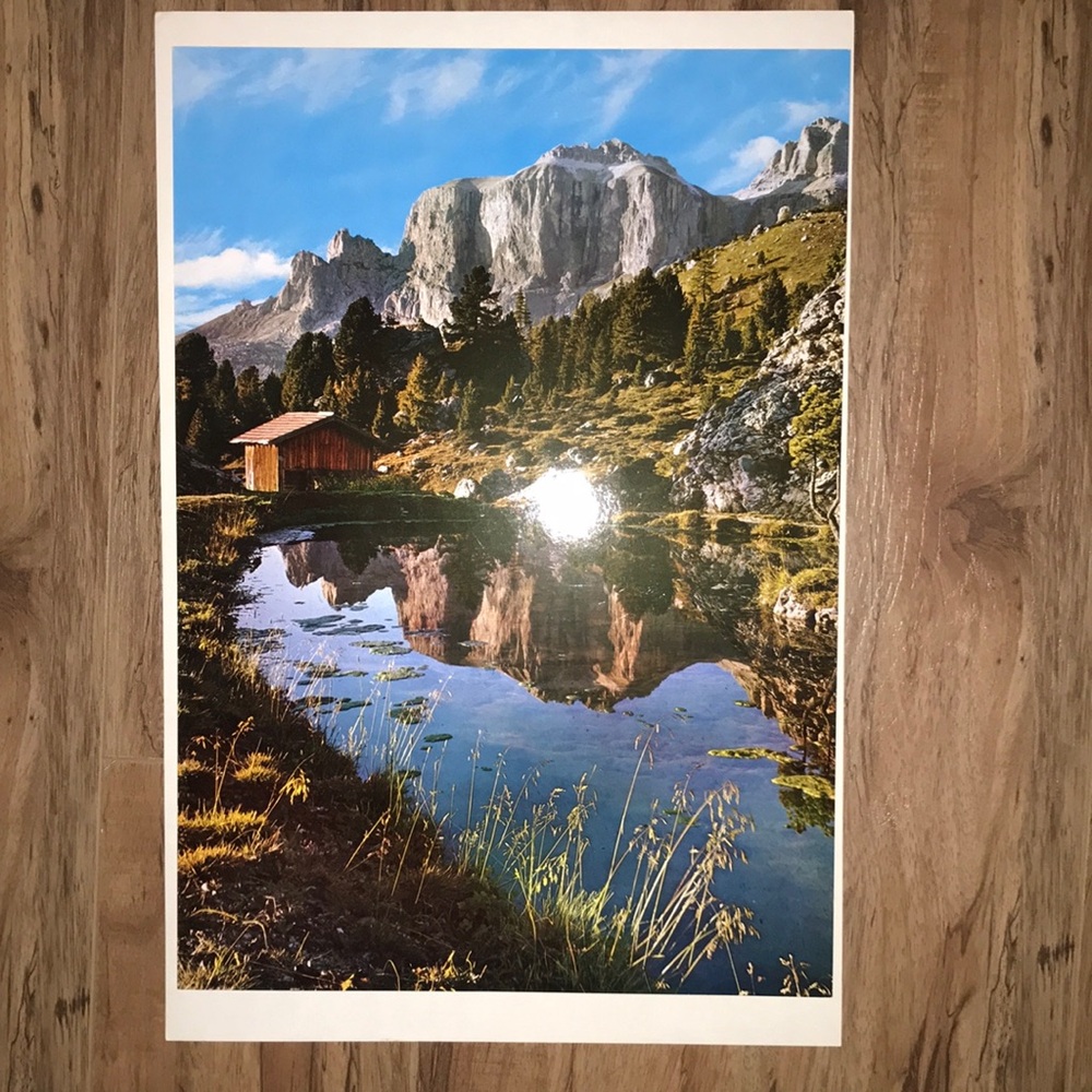 Source Unknown Blue and Green Mountain Lake Print